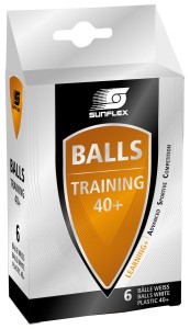 Piłeczki do tenisa stołowego SUNFLEX Training białe 6 szt. 20605