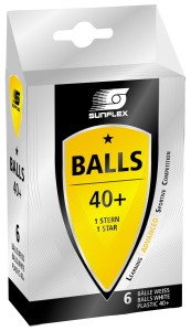 Piłeczki do tenisa stołowego SUNFLEX Balls 1-Star 6 szt. białe 21603